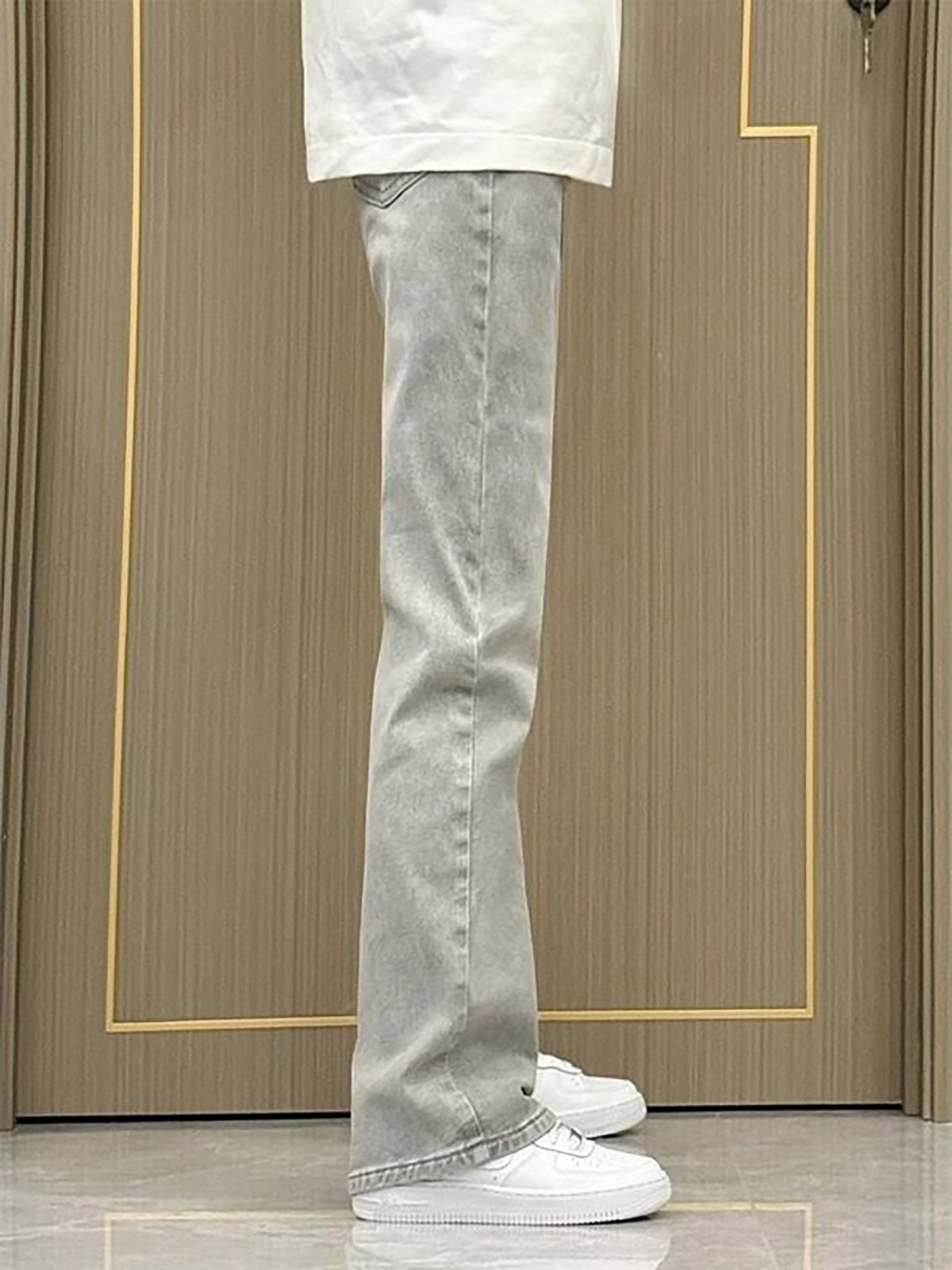 Men'S Fashion Grey Jeans - Celana Jeans Pria Model Lurus Warna